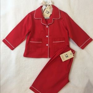 SOLD Red with white pipping holiday pj